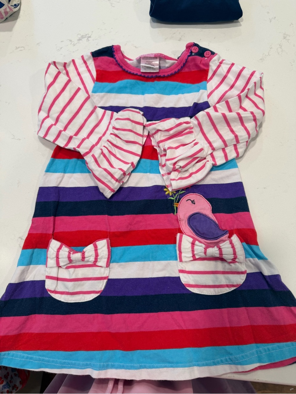 Goodlad Pink Multi-Color Striped Girls Dress